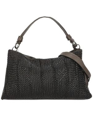 Reptile's House Braided Tassel-Detail Shoulder Bag - Black