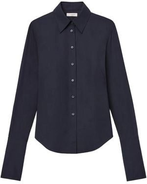 Lafayette 148 New York Blouse Met Gewelfde Afwerking - Blauw