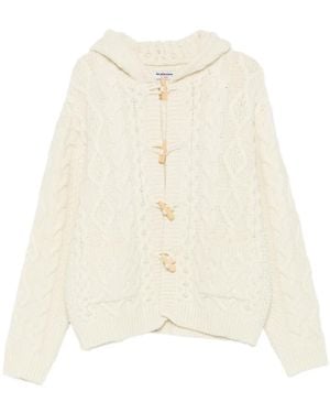 LA PISCINE Cable-Knit Toggle-Fastening Cardigan - White