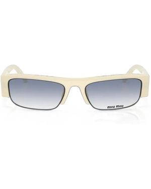 Miu Miu Rectangle-Frame Sunglasses - Blue