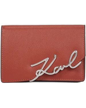 KARL LAGERFELD Logo-Detail Wallet - Red
