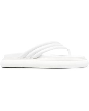 The Attico Padded Leather Flip Flops - White