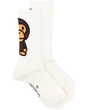 A Bathing Ape Baby Milo Socks - White