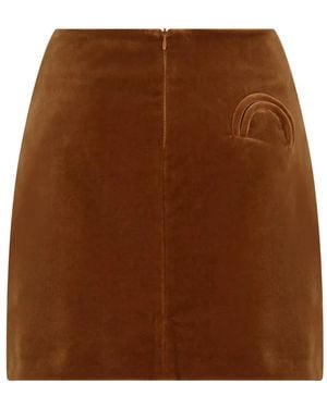 Blazé Milano Coci Velvet Smiley Mini Skirt - Brown