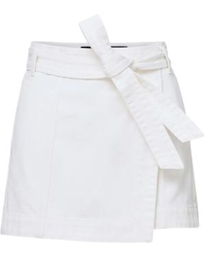 Veronica Beard Skorts cruzados con cinturón - Blanco