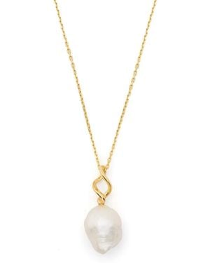 Maria Black Twister Pearl Necklace - Metallic