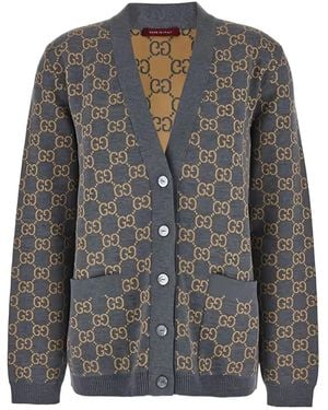 Gucci GGジャカード カーディガン - グレー