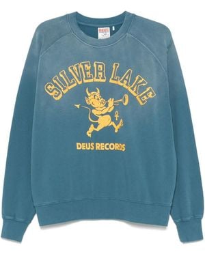 Deus Ex Machina Sudadera estampada de algodón orgánico - Azul