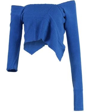 TALIA BYRE Asymmetrisches Cropped-Top - Blau