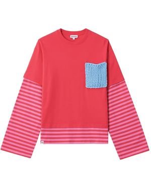 Charles Jeffrey Layered Striped-Sleeve T-Shirt