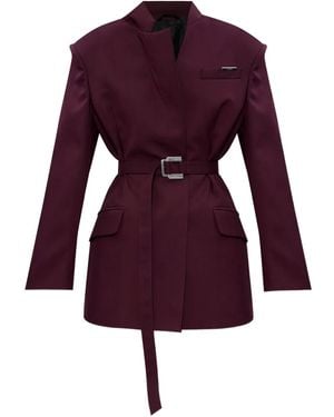 The Attico Blazer con cinturón - Rojo