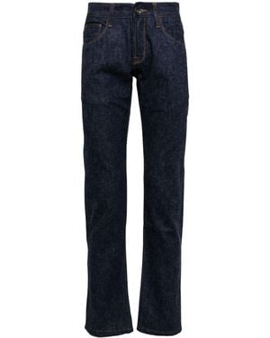 Private Stock Indigo Felted Denim Straight-Leg Jeans - Blue