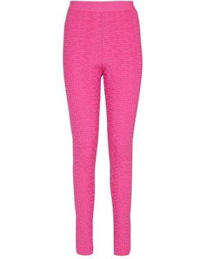 Balmain Monogram-Pattern Leggings - Pink