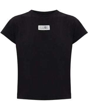 MM6 by Maison Margiela Logo-Patch T-Shirt - Black
