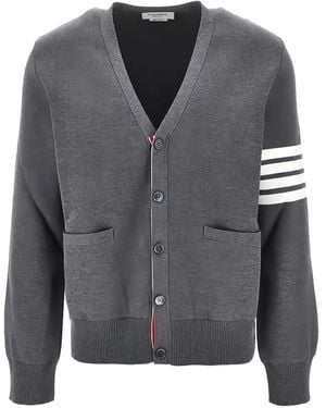 Thom Browne Rwb Cotton Cardigan - Blue