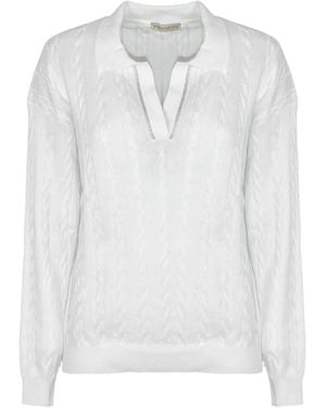 Purotatto V-Neck Polo Top - White