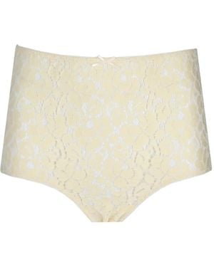 Laura Urbinati Lace-Panel Bow-Detail Culottes - Natural
