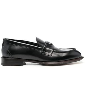 McQueen Coin Embellished Penny Loafers Black