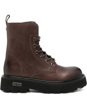Cult Slash Leather Ankle Boots - Brown