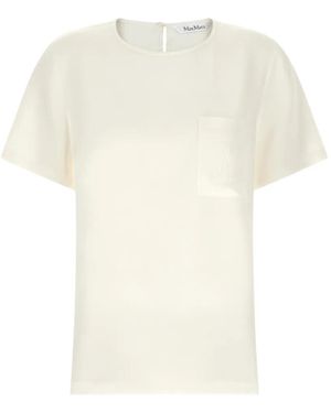 Max Mara Mxmpagano Embroidered Silk Blouse - White