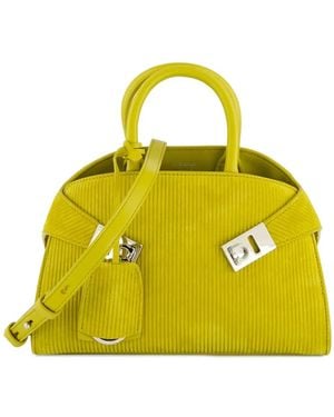 Ferragamo コーデュロイ ショルダーバッグ - イエロー
