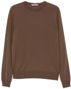 Corneliani Crew-Neck Long-Sleeve Sweater - Brown