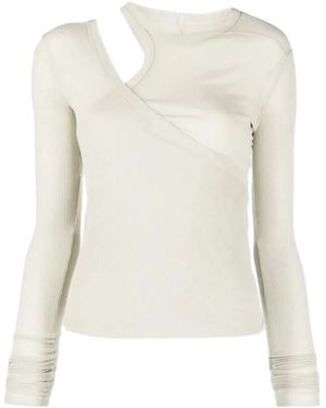Rick Owens Top A Coste Con Dettaglio Cut-Out - Bianco