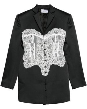 GIUSEPPE DI MORABITO Chaqueta con panel de encaje - Negro