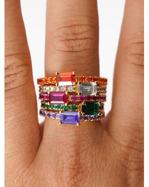 Izabel Display Schmaler Ring Mit Schmucksteinen - Pink