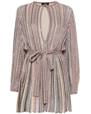 Missoni Short Dress With V-Neck And Belt - Multicolor