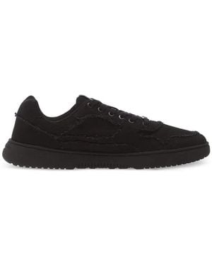 Barebarics Frayed-Edge Paneled Sneakers - Black