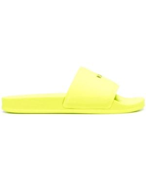 MSGM Logo-Print Sliders - Yellow