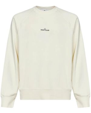Stone Island Veste 6100008 En Polaire De Coton - White