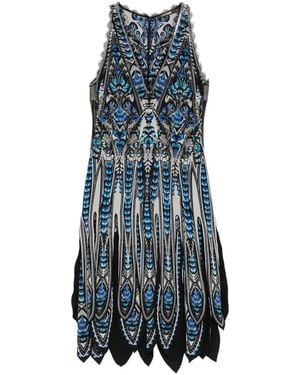 Roberto Cavalli Vestido Con Motivo Gráfico - Azul