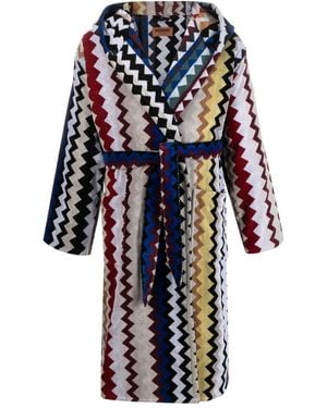 Missoni ジグザグ フーデッド バスローブ - ブルー