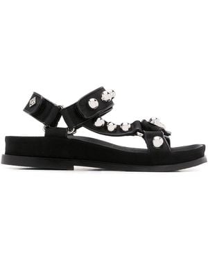 Sandro Lexy Studded Open Toe Sandals - Black