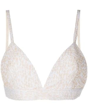 Rosetta Getty Corded Organza Bra Top - Natural