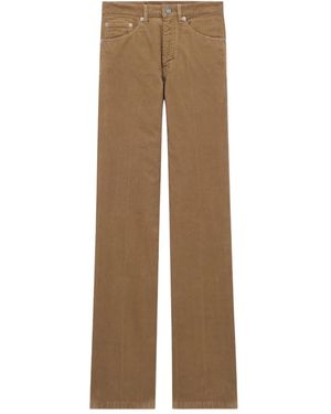 Saint Laurent Logo-patch corduroy trousers - Natur