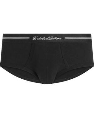 Dolce & Gabbana Stretch-Cotton Briefs - Black