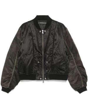 ANDERSSON BELL Chaqueta Bómber Con Manga De Malla - Negro