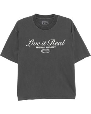 Izzue Logo-Printed T-Shirt - Grey