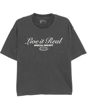 Izzue Logo-Printed T-Shirt - Grey