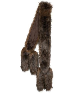 Moschino Detahcable-Detail Faux-Fur Scarf - Brown