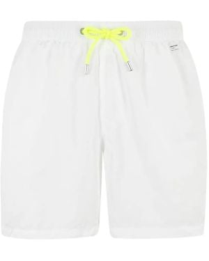 MC2 Saint Barth Logo-Patch Drawstring Swim Shorts - White