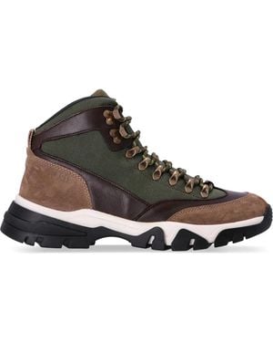 BOSS Chester Paneled Leather Boots - Brown