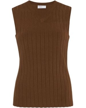 Rosetta Getty Ribbed Sleeveless Top - Brown
