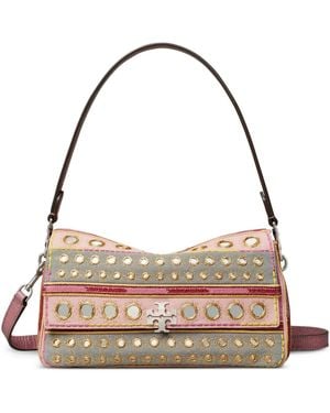 Tory Burch Bolso De Hombro Charlie Pequeño Con Apliques - Metálico
