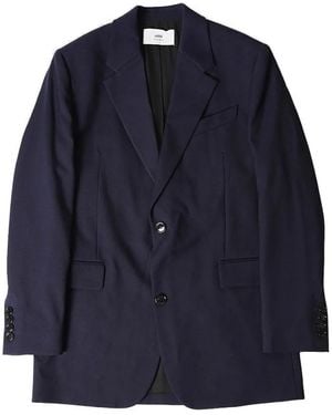 Ami Paris Notched-lapels Single-breasted Blazer - Blue