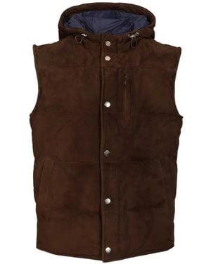 Al Duca d'Aosta Padded-Design Gilet - Brown