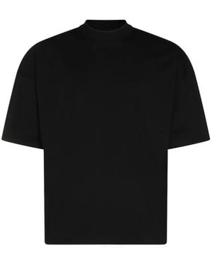 Jil Sander Mock-Neck Short-Sleeve T-Shirt - Black